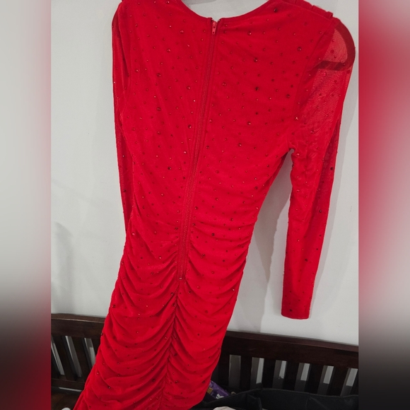 Steps NY Red mini dress Long sleeve Size: Small - Picture 2 of 4
